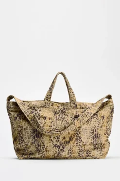 ZARA Malas^MALA TOTE BAG COM ESTAMPADO ANIMAL Leopardo