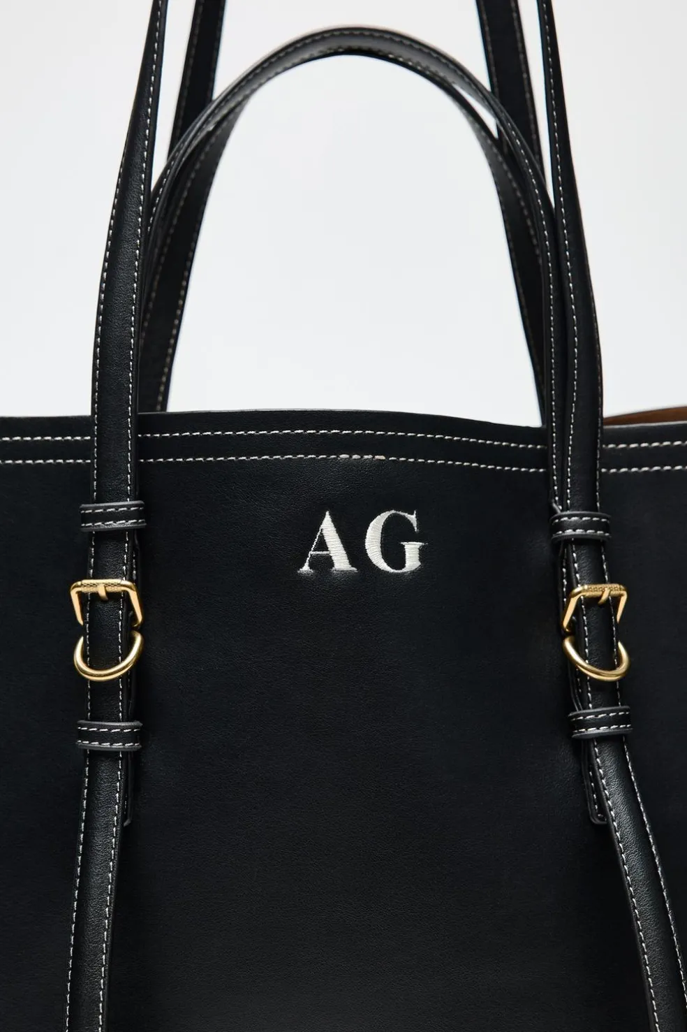 ZARA Malas^MALA TOTE BAG COM PESPONTO Preto