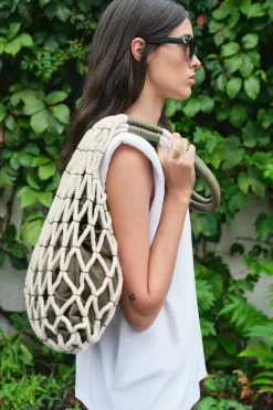 ZARA Malas^MALA TOTE BAG REDE Verde