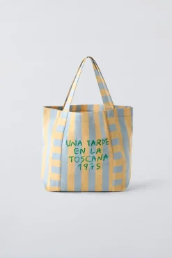MALA TOTE BAG ÀS RISCAS-ZARA Sale