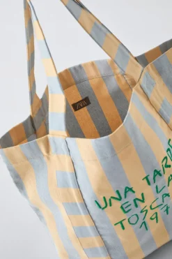 MALA TOTE BAG ÀS RISCAS-ZARA Sale