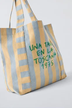 MALA TOTE BAG ÀS RISCAS-ZARA Sale