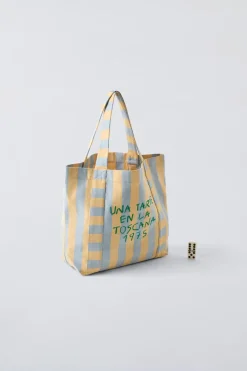 MALA TOTE BAG ÀS RISCAS-ZARA Sale