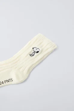 MEIA DE MALHA COM BORBADO SNOOPY PEANUTS™-ZARA Best