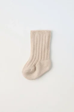 MEIAS NERVURAS ALGODÃO SEDA-ZARA Fashion