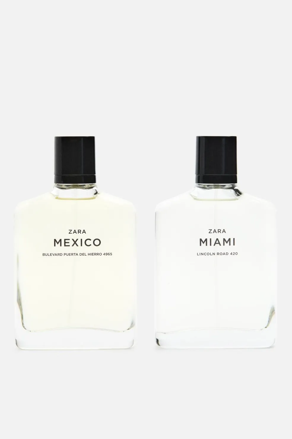 ZARA Perfumes^MIAMI LINCOLN ROAD 420 + MEXICO BULEVARD PUERTA DEL HIERRO 4965 EDP 2 X100ML (3.4 FL OZ. ) 0210/826
