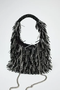 ZARA Malas^MINI SHOULDER BAG APLICAÇÕES METÁLICAS Preto