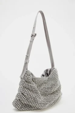 ZARA Malas^MINI SHOULDER BAG BRILHO Prata