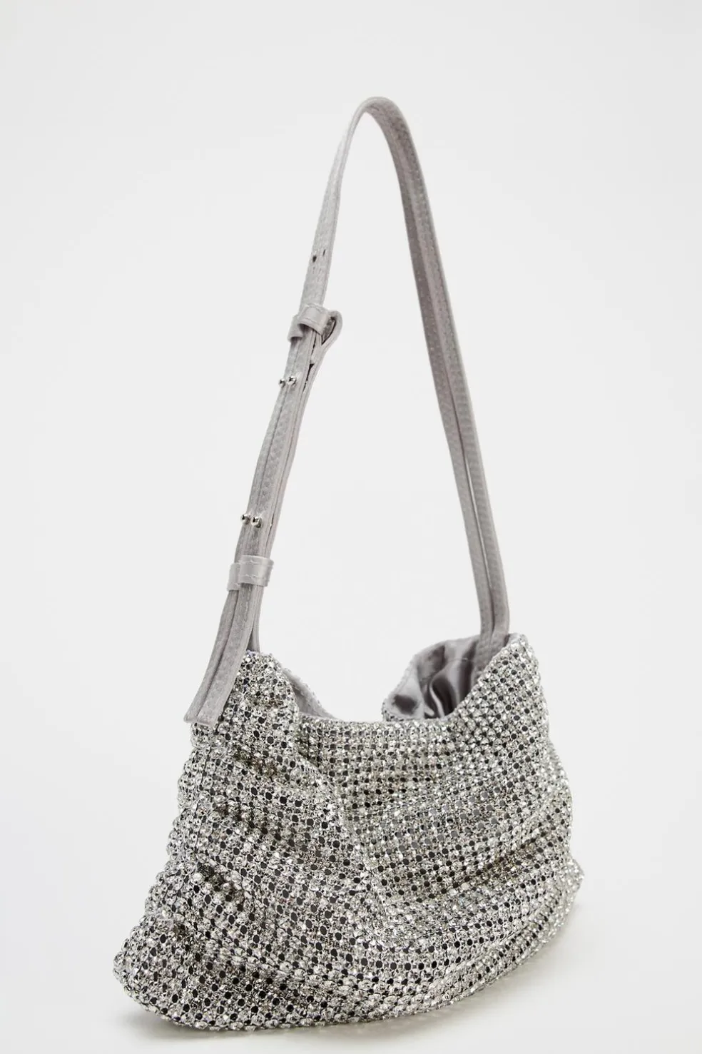 ZARA Malas^MINI SHOULDER BAG BRILHO Prata