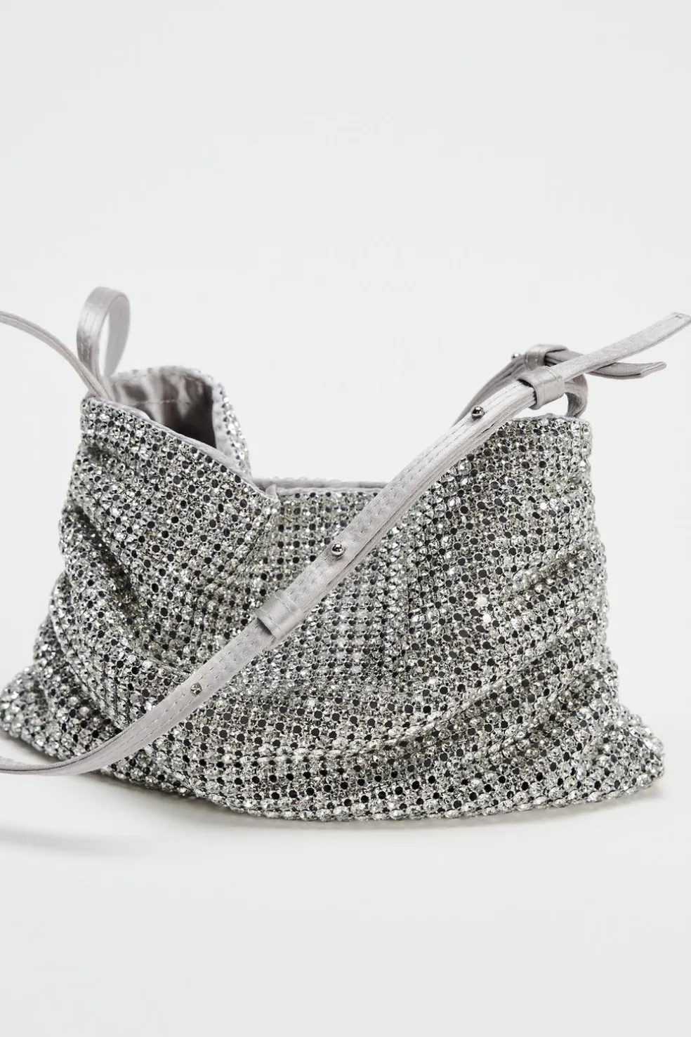 ZARA Malas^MINI SHOULDER BAG BRILHO Prata