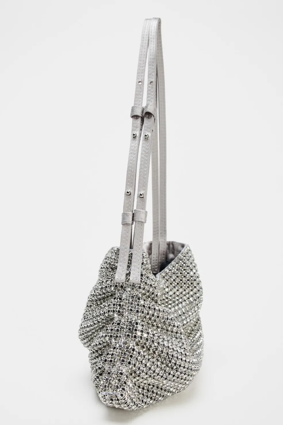 ZARA Malas^MINI SHOULDER BAG BRILHO Prata