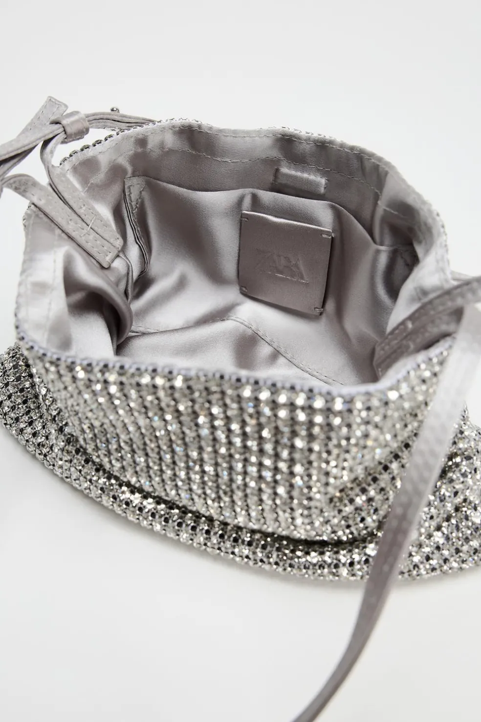 ZARA Malas^MINI SHOULDER BAG BRILHO Prata