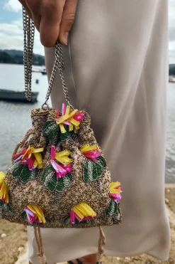ZARA Malas^MINI SHOULDER BAG COM BEADING Multicolor