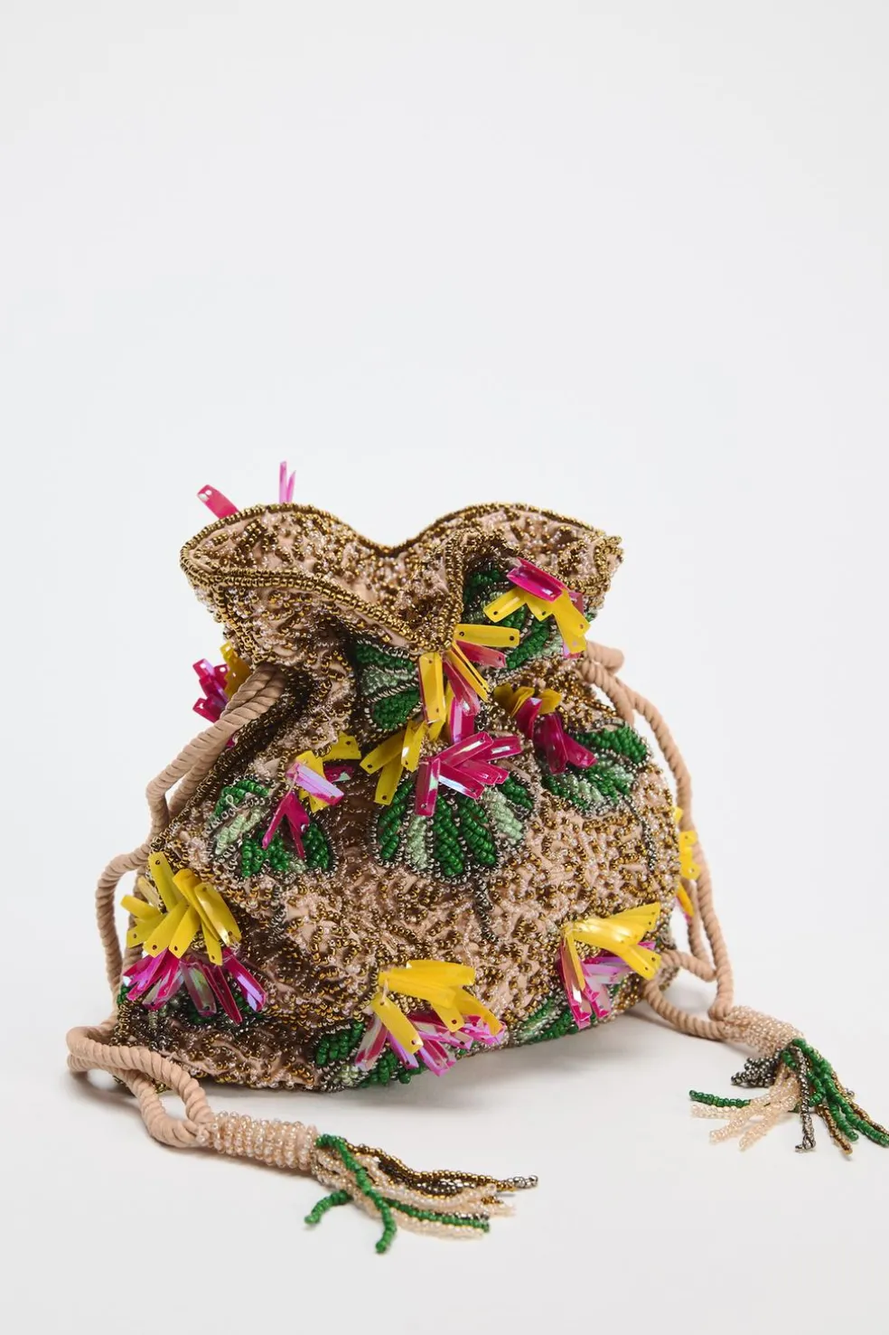 ZARA Malas^MINI SHOULDER BAG COM BEADING Multicolor