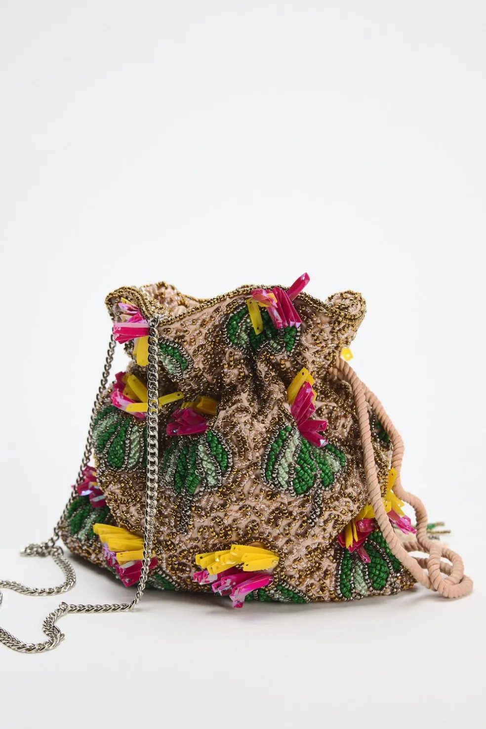ZARA Malas^MINI SHOULDER BAG COM BEADING Multicolor