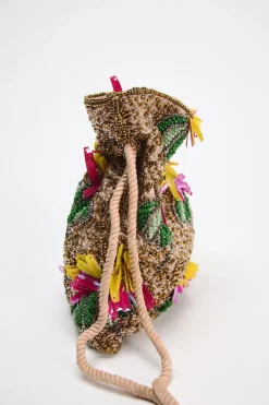 ZARA Malas^MINI SHOULDER BAG COM BEADING Multicolor