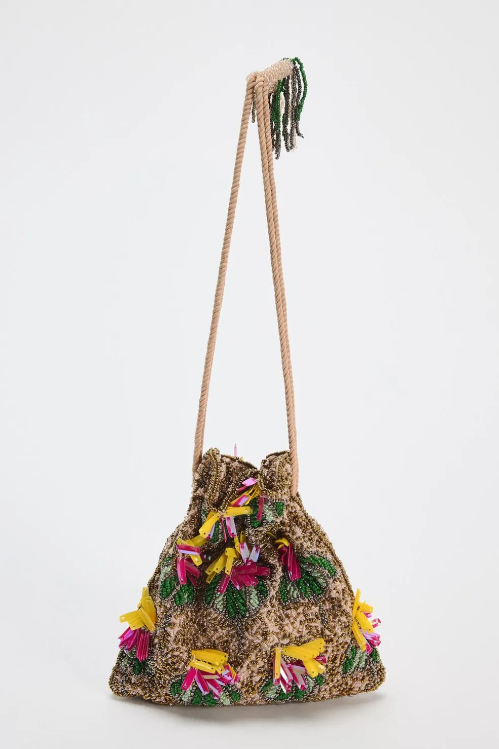 ZARA Malas^MINI SHOULDER BAG COM BEADING Multicolor