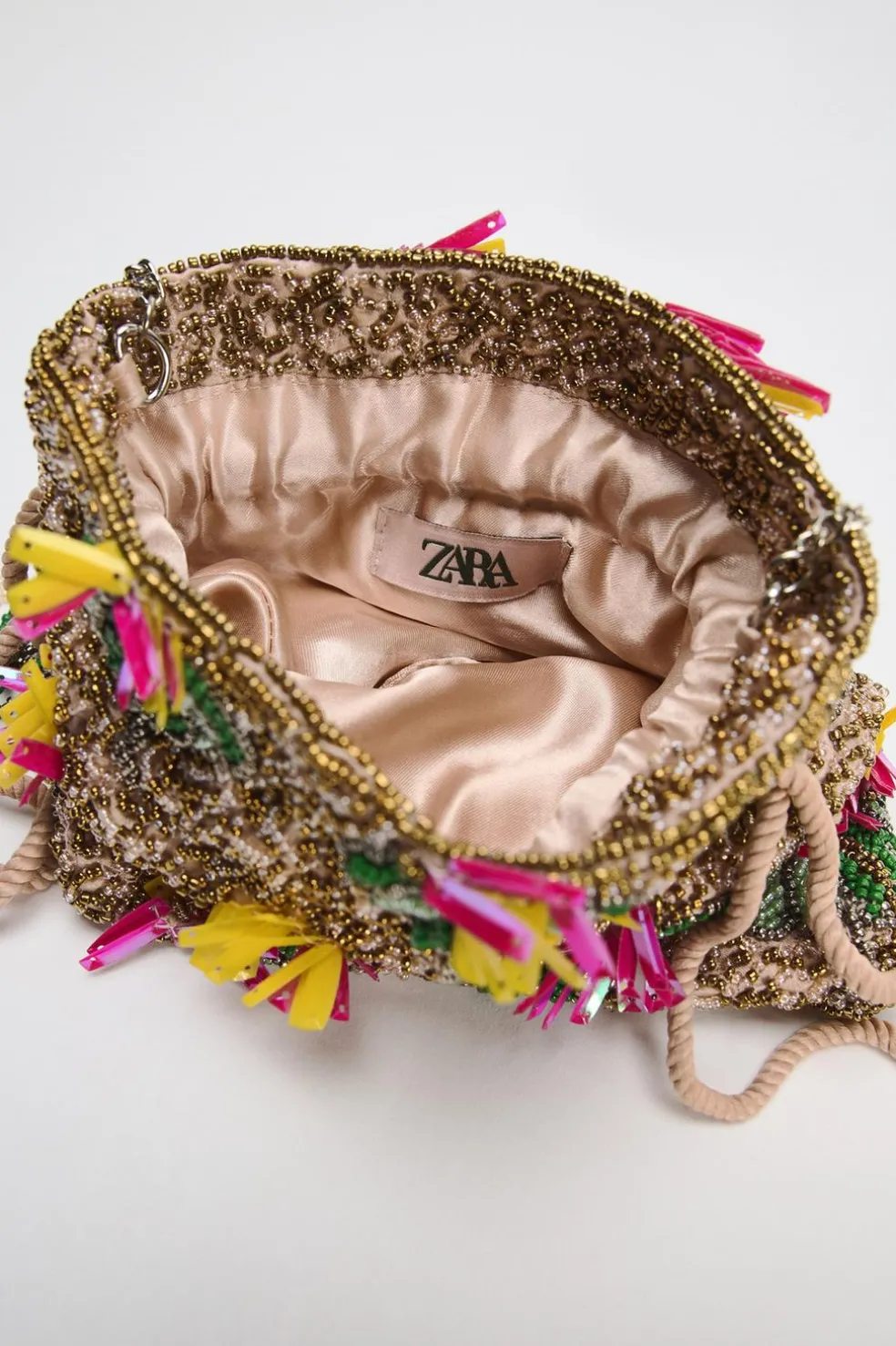 ZARA Malas^MINI SHOULDER BAG COM BEADING Multicolor