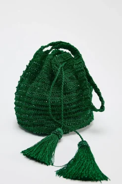 ZARA Malas^MINI SHOULDER BAG COM BEADING Verde
