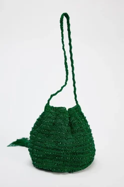 ZARA Malas^MINI SHOULDER BAG COM BEADING Verde