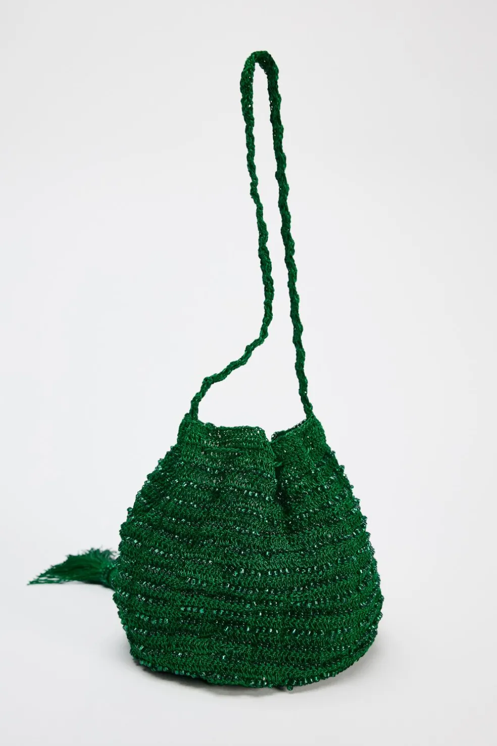 ZARA Malas^MINI SHOULDER BAG COM BEADING Verde
