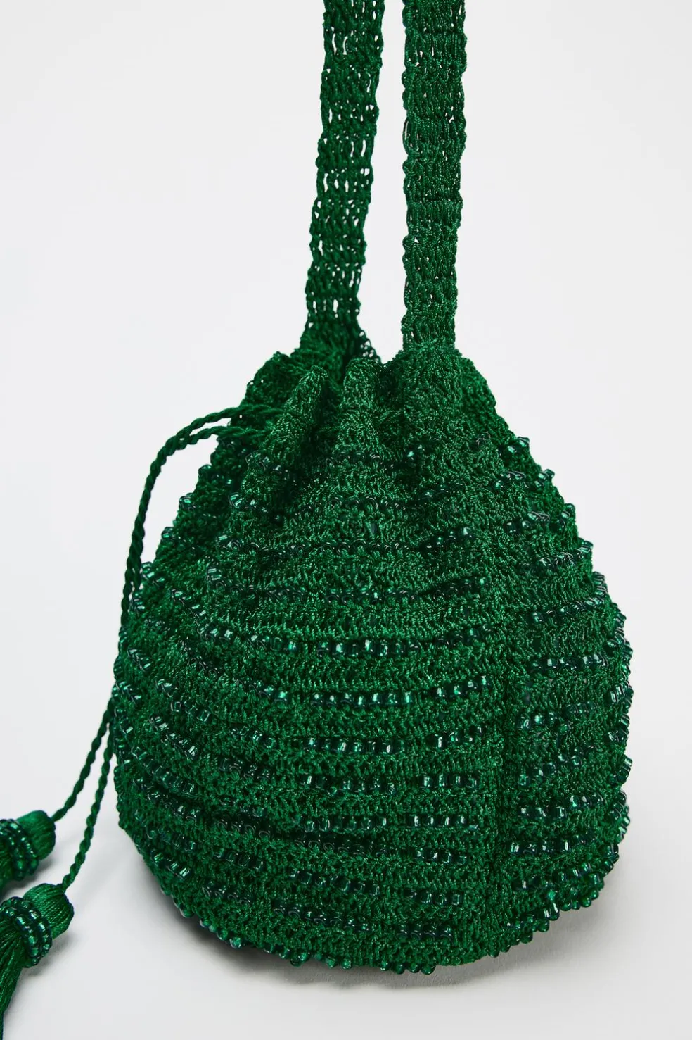 ZARA Malas^MINI SHOULDER BAG COM BEADING Verde