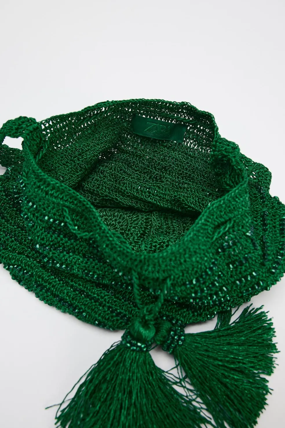 ZARA Malas^MINI SHOULDER BAG COM BEADING Verde
