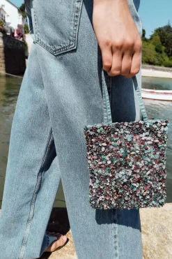 ZARA Malas^MINI SHOULDER BAG COM BEADING Azul