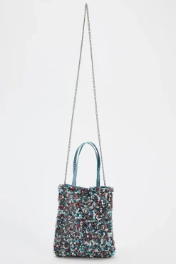 ZARA Malas^MINI SHOULDER BAG COM BEADING Azul