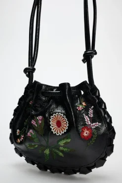 ZARA Malas^MINI SHOULDER BAG COWBOY EM PELE Preto