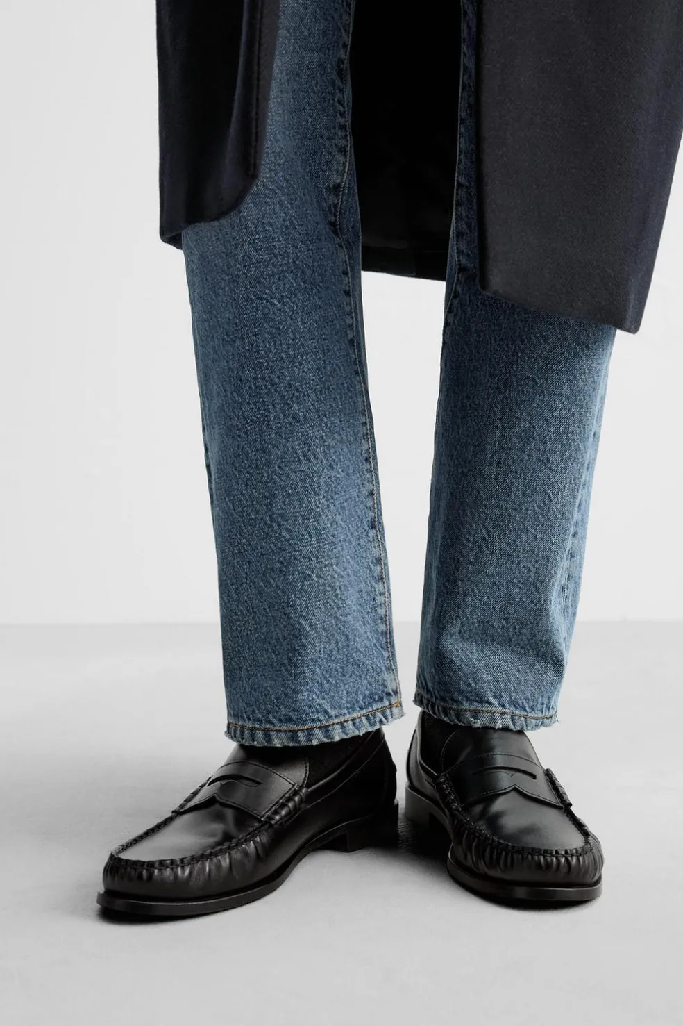ZARA Pele|Sapatos^MOCASSIM PELE MÁSCARA Preto