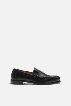 ZARA Pele|Sapatos^MOCASSIM PELE MÁSCARA Preto