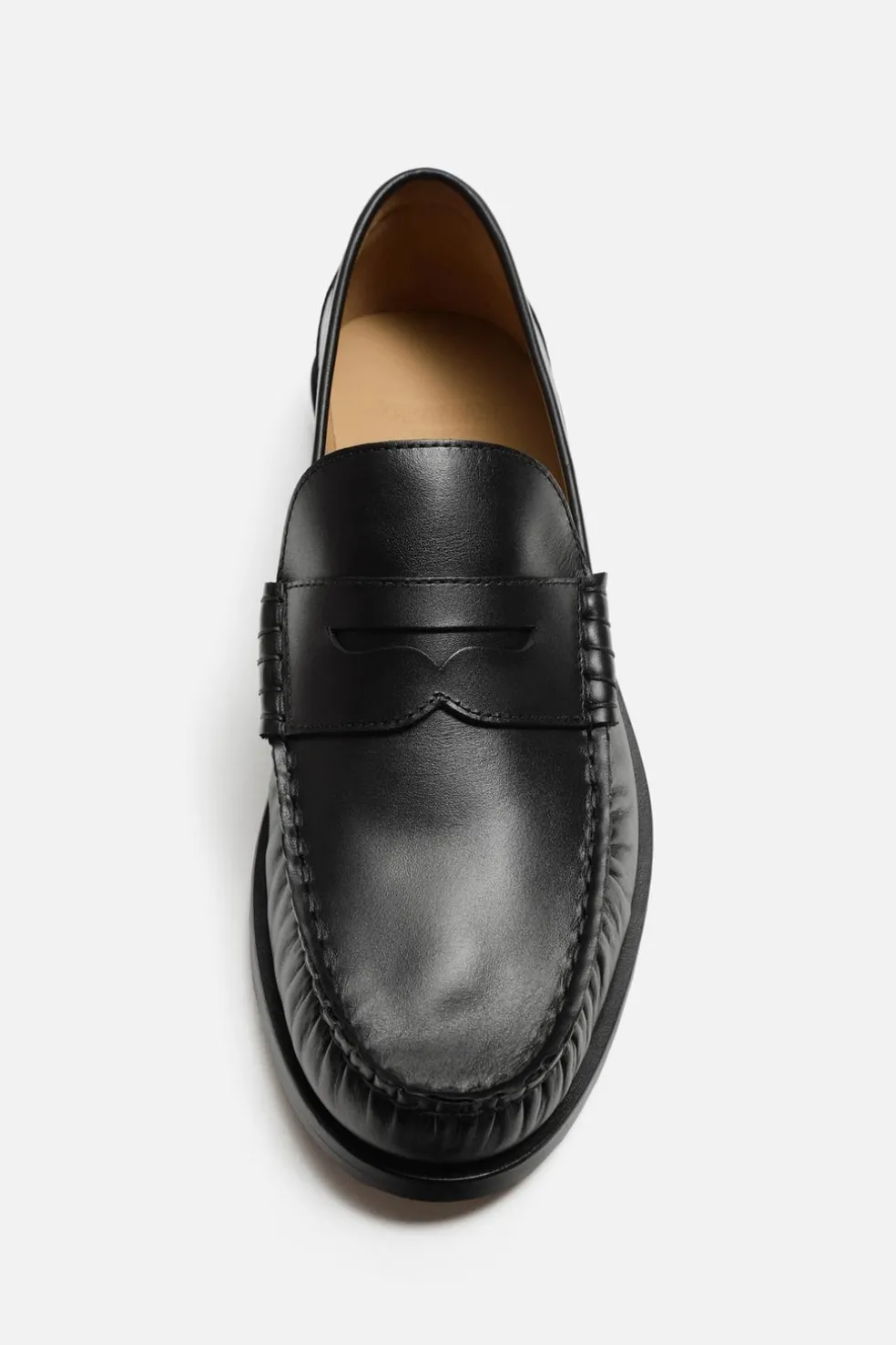 ZARA Pele|Sapatos^MOCASSIM PELE MÁSCARA Preto