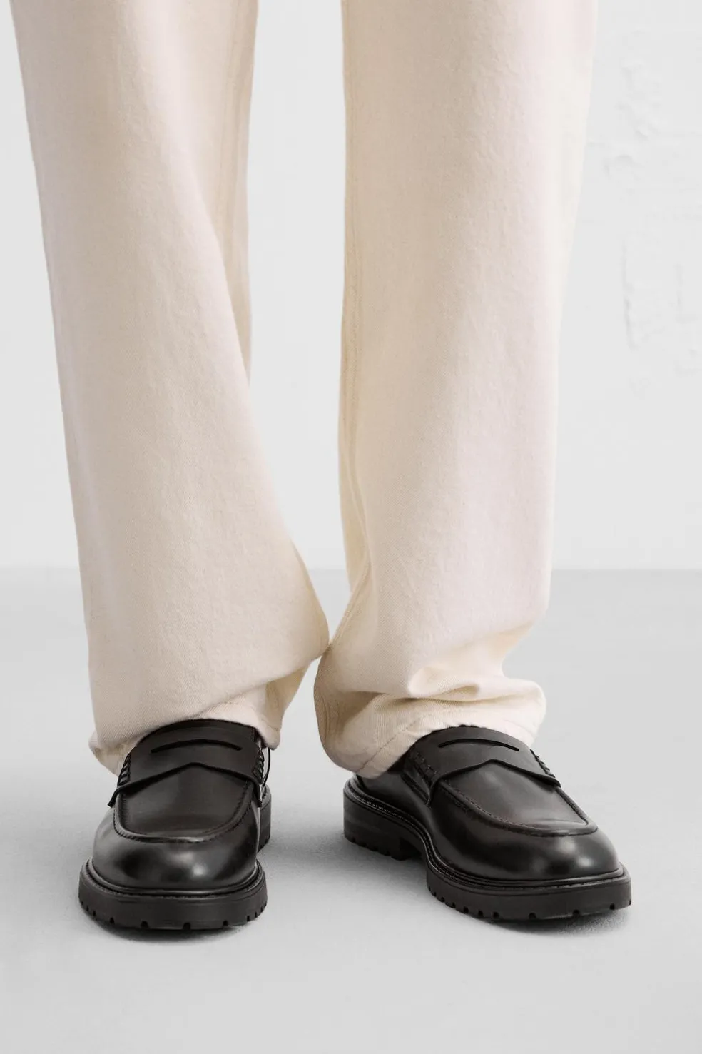 ZARA Vestuário De Inverno|Sapatos^MOCASSIM VESTIR MÁSCARA Preto