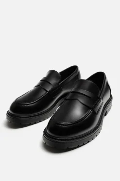 ZARA Vestuário De Inverno|Sapatos^MOCASSIM VESTIR MÁSCARA Preto