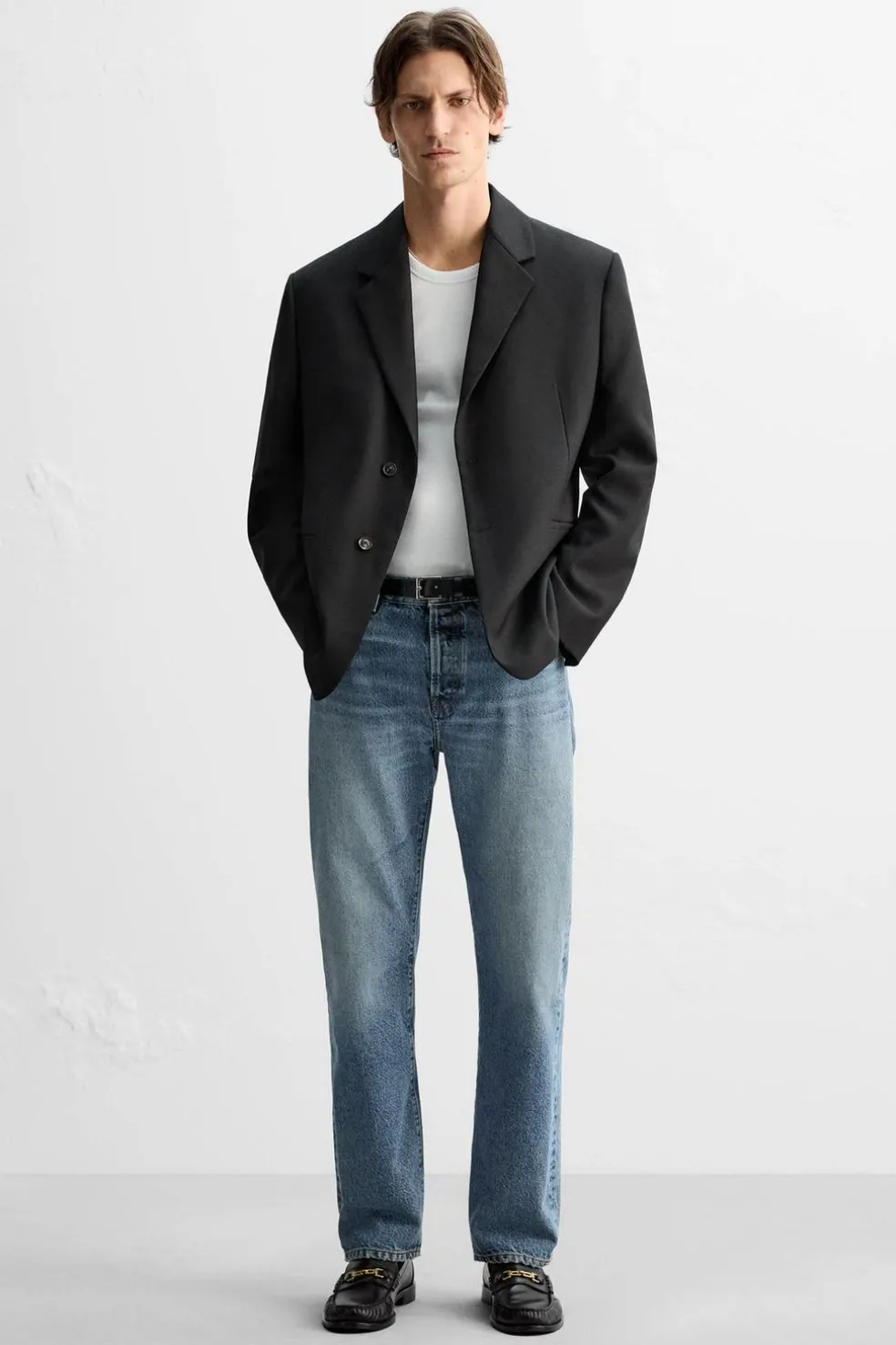 ZARA Pele|Sapatos^MOCASSINS EM PELE COM APLIQUE Preto