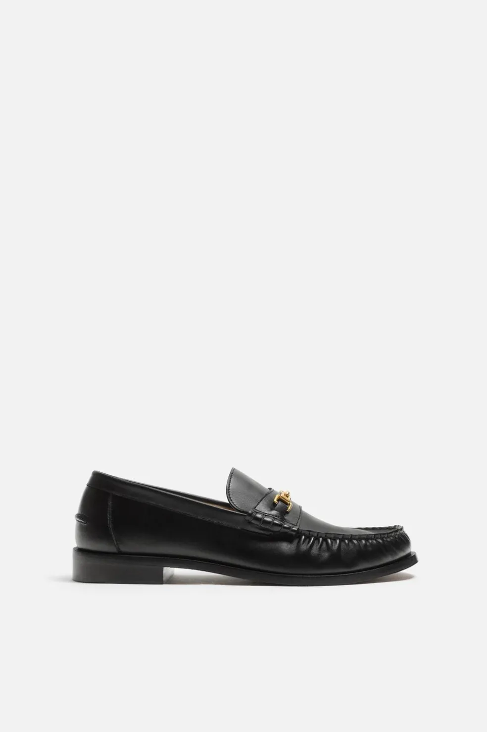 ZARA Pele|Sapatos^MOCASSINS EM PELE COM APLIQUE Preto