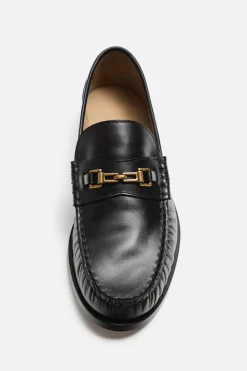 ZARA Pele|Sapatos^MOCASSINS EM PELE COM APLIQUE Preto