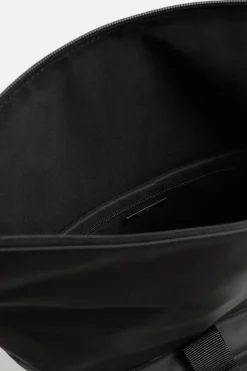 ZARA Vestuário De Inverno|Malas / Mochilas^Mochila Efeito De Caucho Aba Preto