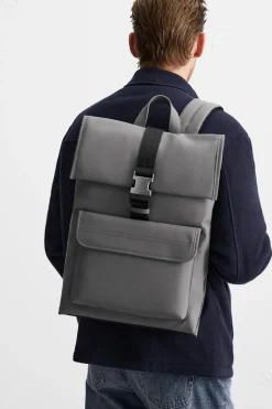ZARA Malas / Mochilas^MOCHILA EFEITO DE CAUCHO ABA Cinzento