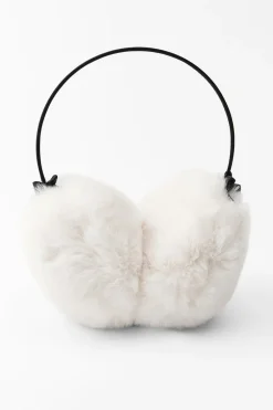 ZARA Winter Layersnew|Acessórios / Bijuteria^ORELHEIRAS COM EFEITO DE PELO E LAÇOS Cru