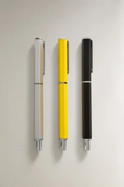 ZARA Presentes Para O Lar|Presentes Para O Lar^PACK CANETAS METAL PAPELARIA (PACK DE 3) preto/amarelo