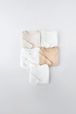 PACK DE CINCO BODIES COM DIENTES DE LEÃO-ZARA Hot