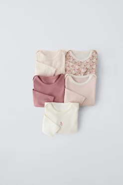 PACK DE CINCO BODIES COM FLORZINHAS-ZARA Cheap