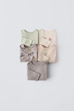 PACK DE CINCO BODIES COM ANIMAIS-ZARA Shop