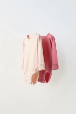 PACK DE DOIS BODIES C/ NERVURAS AJUSTÁVEIS-ZARA Hot