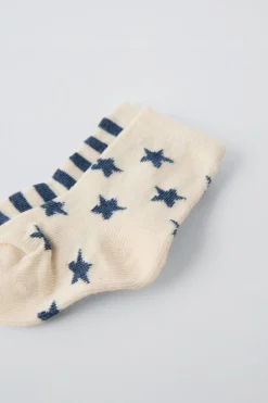 PACK DE DOIS PARES DE MEIAS COM BANDAS E ESTRELAS-ZARA New