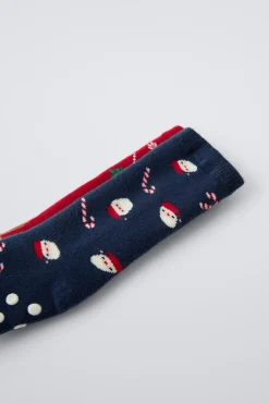 PACK DE DOIS PARES DE MEIAS ANTIDERRAPANTES RENA E PAI NATAL-ZARA Store