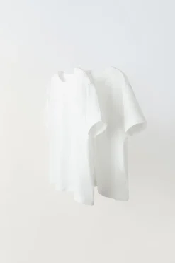 PACK DE DUAS T-SHIRTS FLAMÉ LISAS-ZARA Clearance