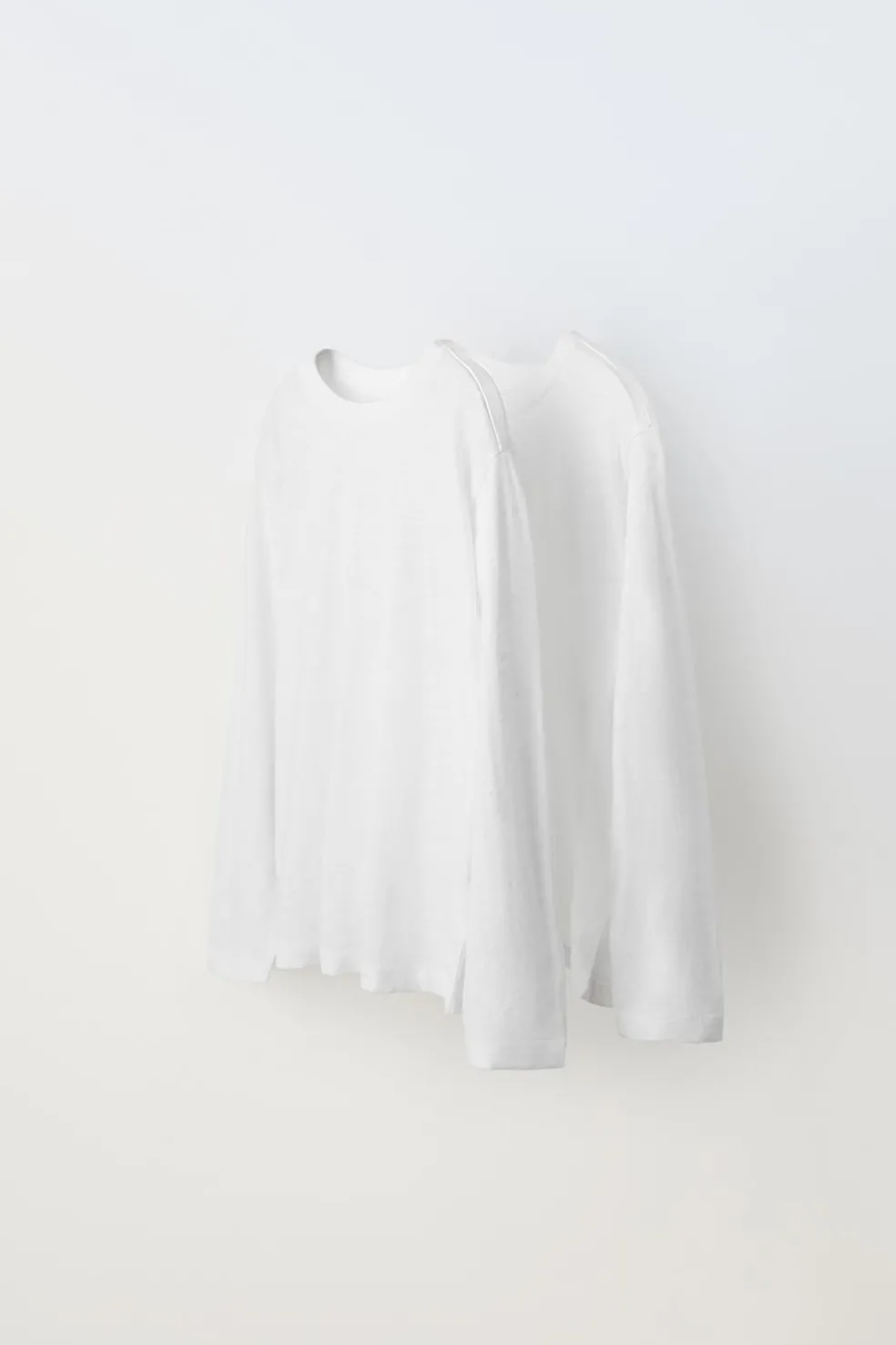 PACK DE DUAS T-SHIRTS LISAS DE MANGA COMPRIDA-ZARA Fashion